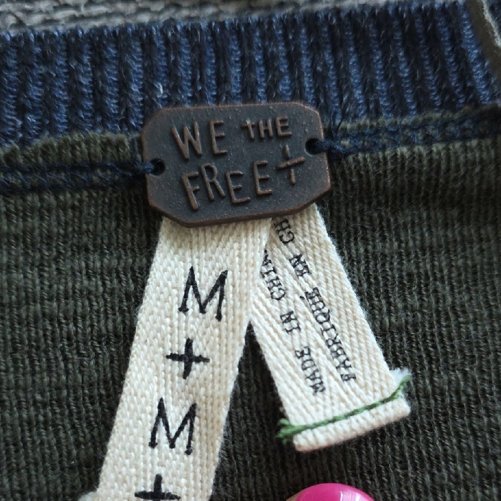 We The Free Olive and Pink Long Sleeve Bodysuit - Picture 2 of 4